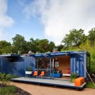 Natural Science Atmosphere Fascinating Natural Science And Cool Atmosphere By Light Blue Skies With Clouds And Assorted Plants Outside The House Dream Homes Stunning Shipping Container Home With Stylish Architecture Approach