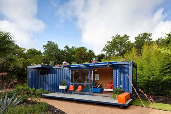 Natural Science Atmosphere Fascinating Natural Science And Cool Atmosphere By Light Blue Skies With Clouds And Assorted Plants Outside The House Dream Homes Stunning Shipping Container Home With Stylish Architecture Approach