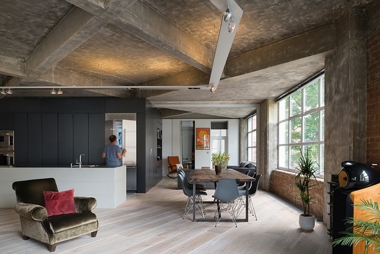 Open Floor Design Fascinating Open Floor Dining Area Design At Warner House Architecture With White Oak Floor And Beams Ceiling Dream Homes  Chic And Elegant Contemporary House With Exposed Concrete Beams