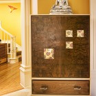 Wooden Storage Modern Fascinating Wooden Storage Design At Modern Residence Hallway With Zen Element Above It And Floral Accent On Door Decoration Wonderful Traditional Interior Design For Unique Modern Residence