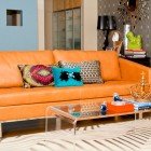 Orange Leather With Flashy Orange Leather Schillig Sofa With Appealing Sofa Cushions Glass Coffee Table Modern Carpet On Wood Floor Artistic Wallpaper Decoration 20 Sensational Modern Sofa And Seating Trends For Your XL Living Room