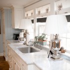 Kitchen Area Lamp Fly Kitchen Area With Modern Lamp Shades And The Flowers Behind The Faucet And The Glass Windows Add Bright The Area Decoration 20 Creative Modern Lamp Shades For Attractive Modern Interiors