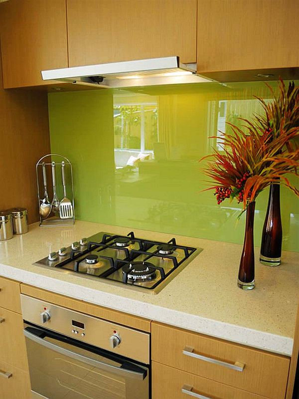 Lime Green Backsplash Fresh Lime Green Home Kitchen Backsplash Idea Furnished With Base And Wall Cabinets With White Countertop Kitchens  Cozy Kitchen Backsplash With Sleek Cabinet And Chic Kitchen Tools