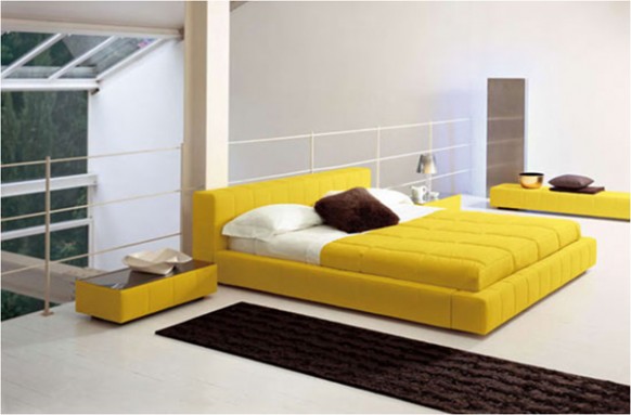 Yellow Bed Pillows Fresh Yellow Bed With Furry Pillows Cover And Yellow Nightstands Stylized With All White Interior Decoration Bedroom  15 Neutral Modern Bedroom Decoration In Stylish Interior Designs