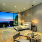 Looking Television Wall Good Looking Television On The Wall Installed In Bedroom With Spectacular Views Over Los Angeles Involved Decorative Side Table Dream Homes Fascinating Contemporary House With Spectacular City Scenery