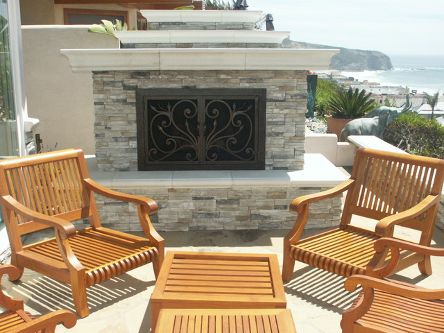 View By Table Good View By Traditional Wooden Table And Chairs Also With Outdoor Fireplace Designs At The Daylight View Decoration Classic Outdoor Fireplace Designs For Impressive Exterior Decoration