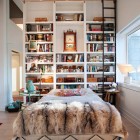 Bedroom Interior With Gorgeous Bedroom Interior Design Completed With Traditional Loft Bookshelf Designs Furniture With Small Staircase Decoration Ideas Furniture Creative And Beautiful Bookshelf Designs For Smart Storage Application