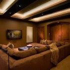 Contemporary Media With Gorgeous Contemporary Media Room Design With Brown Colored Sofa Sectionals And Wide Black Colored LCD Television Dream Homes Enchanting Living Room Decorating With A Large Sectional Sofas