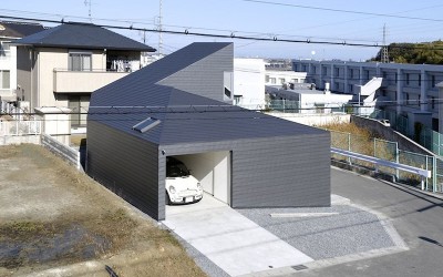 Facade Look Modern Gorgeous Facade Look Of The Modern House With Unique Modern Garage Space Grey Wall And Grey Roof Dream Homes Stunning Contemporary Hillside Home With Open Garage Concepts