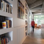 Hallway Design Warner Gorgeous Hallway Design Inside The Warner House Architecture With Built In Bookcase Ideas And Wooden Floor Dream Homes Chic And Elegant Contemporary House With Exposed Concrete Beams