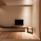 Home Interior Mounted Gorgeous Home Interior Decor Including Mounted Television Attach On The Wall With Wooden Board On The Floor Construction Architecture Charming Modern Japanese House With Luminous Wooden Structure