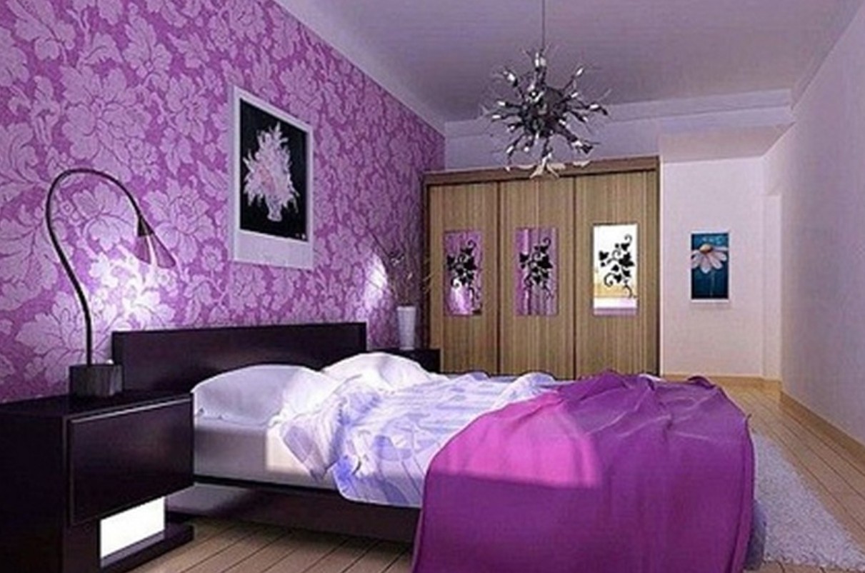 Lighting Chandelier Master Gorgeous Lighting Chandelier Above Romantic Master Bed Sets At Comfortable Contemporary Bedroom With Nice Purple Bedroom Ideas Bedroom  26 Bewitching Purple Bedroom Design For Comfort Decoration Ideas