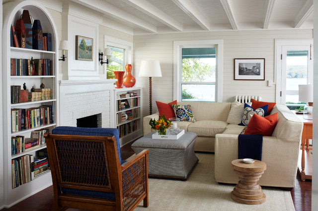 Living Room House Gorgeous Living Room In Traditional House With Built In Bookcase And Fireplace Also Sectional Sofas For Small Spaces Dream Homes  Elegant Sectional Sofas For Small Spaces And Wonderful Interior Nuance