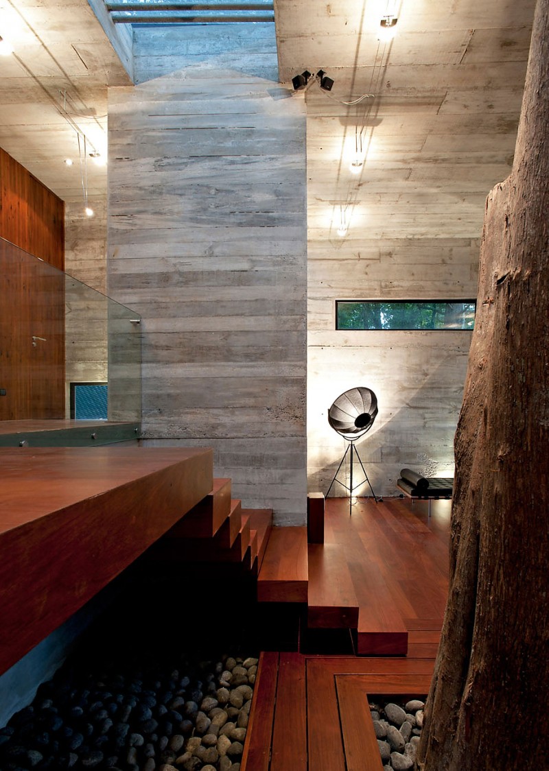 Space Design House Gorgeous Space Design Of Corallo House With Dark Brown Floor Made From Wooden Material And White Wall Which Is Made From Wooden Veneer Dream Homes Exquisite Modern Treehouse With Stunning Cantilevered Roof