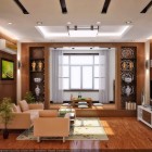 Vu Khoi And Gorgeous Vu Khoi Living Room And Den Design Interior With Beige Small Sofa Furniture And Wooden Flooring Decoration Ideas Decoration 13 Modern Asian Living Room With Artistic Wall Art And Wooden Floor Decorations