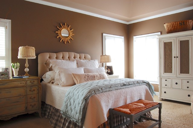 Farmhouse Bedroom Used Great Farmhouse Bedroom Design Interior Used Brown Painting Ideas For Bedrooms Completed With Traditional Dresser Furniture Bedroom  20 Attractive And Stylish Bedroom Painting Ideas To Decorate Your Home