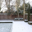 View By Area Great View By The Yard Area In The Line House Showing Planters And Snow White Covered The Garden Dream Homes Unique Modern Interior Design For Comfortable Home With Lots Of Character