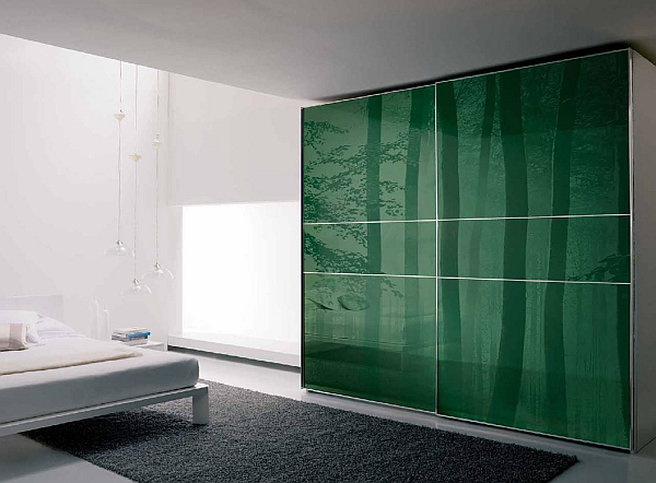 Sliding Door Nice Green Sliding Door Wardrobe Facing Nice Rug Under Bed Design That Ceiling Lamps Completed The Design Ideas Furniture Beautiful House With White Decor And Sliding Door Wardrobes
