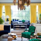 Blue Sofas Chairs Imposing Blue Sofas Feat Green Chairs Facing Table Under Planter That Glass Windows Accompanied By Yellow Curtains Furniture Cool Blue Sofas Generate Breezy Impression In Your Living Room