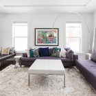 Purple Sofas Math Imposing Purple Sofas Feat White Math Table Above The Fur Rug And Bench Leather Design Ideas Decoration 20 Whimsical Purple Sofa Furniture For Gorgeous Interior Appearance