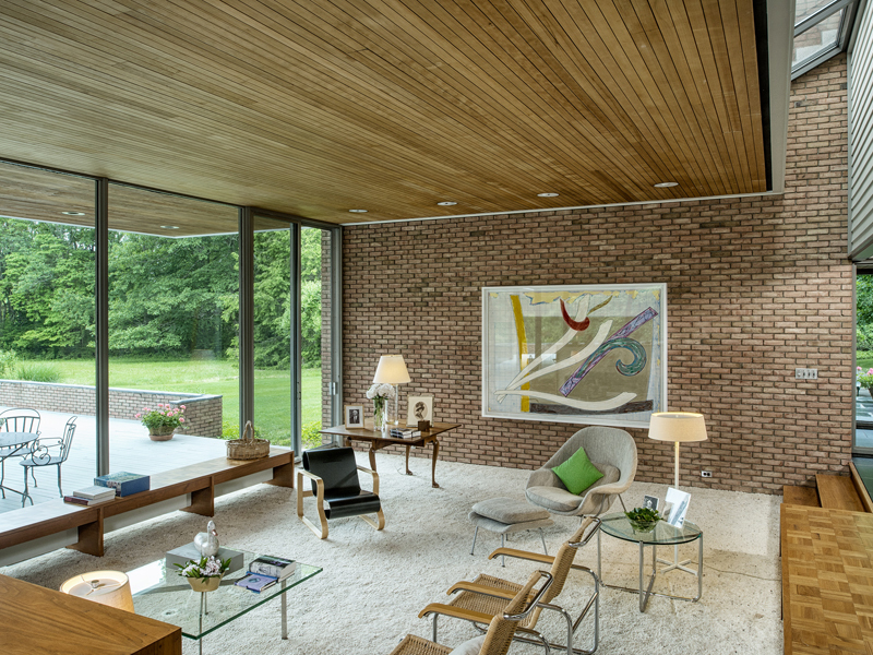 Room Applying Accent Impressive Living Room Applying Charming Brick Wall Accent Dream Homes Mid-Century Modern Home Decorated With Elegant Minimalist Furniture