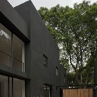Modern Architectural With Impressive Modern Architectural Cerrada Reforma 108 With Glossy Black Outdoor Concrete Wall Square Glass Window Ornamental Plants In Small Patio Dream Homes Dramatic Home Decoration With Black Painted Exterior Walls