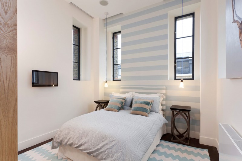 White Light Center Impressive White Light Blue Striped Center Wall Of Bedroom Inside The Water Tower Residence Completed Twin Side Table Dream Homes An Old Water Tower Converted Into A Luminous Modern Home With Sliding Glass Walls