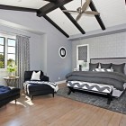 Black Tufted Contemporary Incredible Black Tufted Lounge In Contemporary Bedroom Completed Gray Bed With Gray Duvet Cover And White Gray Ottomans Bedroom Creative And Beautiful Duvet Cover Ideas To Get Different Looks