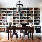 Home Office Completed Incredible Home Office Design Interior Completed With Traditional Bookshelf Designs Furniture And Unique Traditional Chandelier Lighting Ideas Furniture Creative And Beautiful Bookshelf Designs For Smart Storage Application