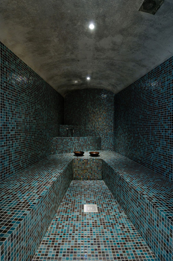 Modern Residence House Incredible Modern Residence El Viento House Design Interior In Bathroom Space Decorated With Mosaic Wall And Floor Tile Design Ideas Inspiration Architecture  Beautiful Mountain Home With Stunning Modern Concrete Construction