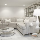 White Painted Idea Incredible White Painted Living Room Idea With Round Marble Coffee Table And L Shaped Sofas And Sectionals Decoration Lavish Sofas And Sectionals For Cozy Living Room Appearance