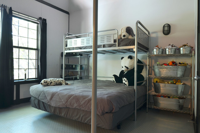 Kids Tween With Industrial Kids Tween Bedrooms Ideas With Metallic Bunk Bed Cute Dolls French Window Dark Curtain Metallic Baskets And Racks Interior Design  22 Sophisticated Tween Bedroom Decorations With Artistic Beautiful Ornaments