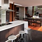 Kitchen Design House Inspiring Kitchen Design Of Corallo House With White Colored Chairs And Silver Chimney Which Is Made From Stainless Steel Dream Homes Exquisite Modern Treehouse With Stunning Cantilevered Roof