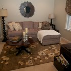 Modular Wall Gray Inspiring Modular Wall Art Involved Gray Chaise Sofa And Blossom Patterned Carpet Installed In Transitional Bedroom Dream Homes Comfortable And Elegant Chaise Sofa For Corner Decorations