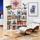 Living Room With Interesting Living Room Design Interior With Small White Bookshelf Designs Furniture And Small Relaxing Chair In Modern Style Furniture Creative And Beautiful Bookshelf Designs For Smart Storage Application