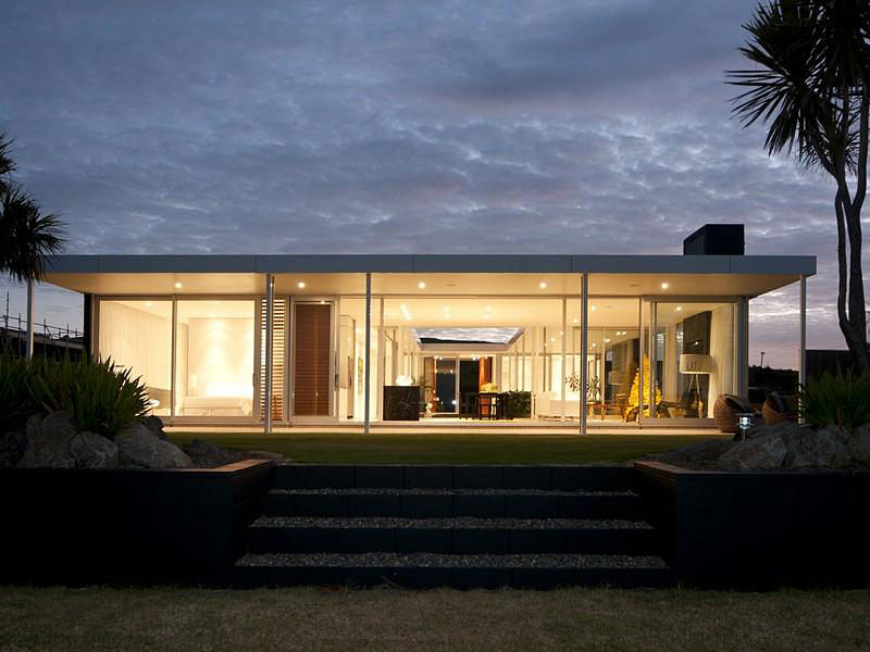 Taumata House From Inviting Taumata House Interior Seen From Backyard Displaying Open Space Living Space With Full Of Transparency Dream Homes Natural Minimalist Home In Contemporary And Beautiful Decorations