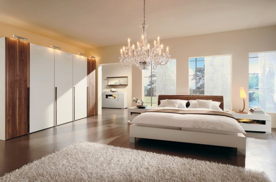 Crystal Chandelier Bedroom Luxurious Crystal Chandelier Installed Above Bedroom Design Hulsta Bedding And Enhanced With Lighting Of Wardrobe Bedroom  Various Bedroom Design Ideas For Stunning Beautiful Look