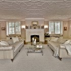 Silver Sofa Glass Luxury Silver Sofa Sets With Glass Living Desk On Cream Carpet Installed In Traditional Living Room Involved Fireplace Decoration Affordable Sectional Sofa Sets For Your Perfect Living Room