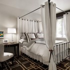 White Drapes Canopy Luxury White Drapes On Iron Canopy Bed With White Duvet Cover Sets Installed In Contemporary Kids Room With White Arm Chair Bedroom Exquisite Duvet Cover Sets For Sophisticated Contemporary Bedrooms