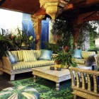 Green Themes Patio Marvelous Green Themes In Mediterranean Patio Exterior Design Furnished Light Green Gray Striped Bedding Outdoor Sofa Decoration Various Outdoor Sofa Furniture For Modern Home Exteriors