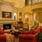 Living Room Sofas Marvelous Living Room With Red Sofas That Fire Place Under Paint Wall And All Furniture Make Perfect The Room Decoration Vibrant Red Sofas Inspirations To Give Your Living Room A Trendy