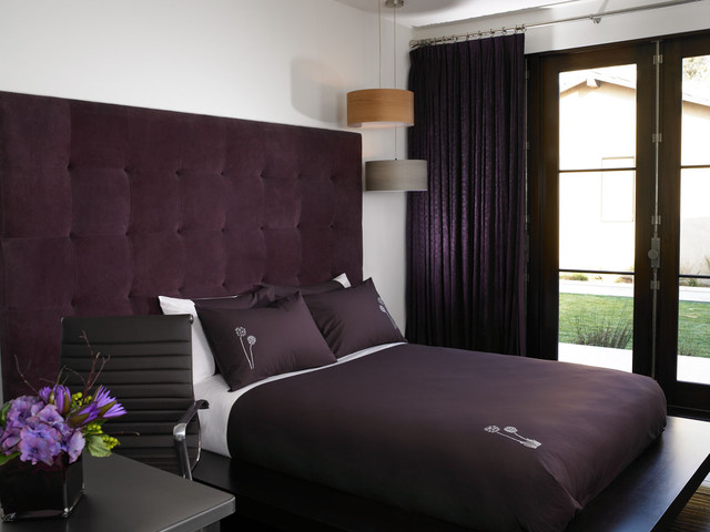 Purple Bedroom Modern Marvelous Purple Bedroom Ideas In Bright Modern Bedroom With Purple Flower Decoration Dark Purple Colored Pillows And Blanket Bedroom  26 Bewitching Purple Bedroom Design For Comfort Decoration Ideas