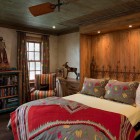 Red Gray In Marvelous Red Gray Duvet Set In White Bedding And Wooden Canopy Installed In Traditional Bedroom On Wooden Striped Floor Bedroom Cool And Lovely Bedroom Designs With Creative Duvet Covers