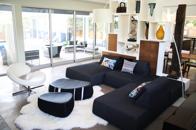 Modern Living With Mesmerizing Modern Living Room Design With White Fur Carpet Black Marble Table And Black Colored Contemporary Sofas Decoration Remarkable Beautiful Contemporary Sofas With Various Elegant Styles