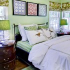 Traditional Green In Mesmerizing Traditional Green Bedroom Ideas In Light Green Painting Furnished Wooden Bed And Red Yellow Green Carpet Bedroom 20 Wonderful Green Bedroom Ideas With Suite Bed Cover Appearances