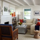 Traditional Living With Mesmerizing Traditional Living Room Design With White Small Sectional Sofa And Soft Grey Colored Ottoman Table Furniture Cozy And Beautiful Sectional Sofa To Decorate Small Space Room