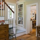 Traditional Staircase Build Mesmerizing Traditional Staircase Coupled With Build Your Own Bookcases Design Installed With Wooden Cabinets On Wood Floor Furniture Creative Bookcases Arrangements For Making The Small Home Library