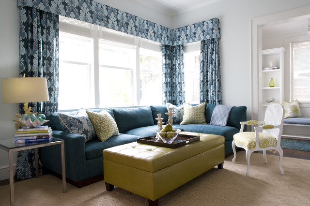 Century Living With Mid Century Living Room Design With Blue Sectional Sofa And Yellow Leather Coffee Table Also Glass Top Side Table Furniture Beautiful Blue Sectional Sofas To Making A Cozy And Comfortable Interiors