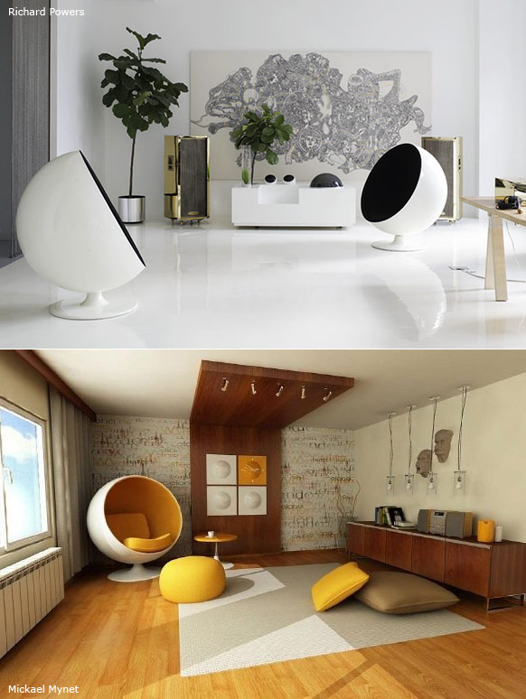 Ball Chair Created Modern Ball Chair Design Which Created In Black And Yellow Pad Which Suits For Modern Living Space Furniture  Unique And Modern Chair Furniture For Home Interior Decoration