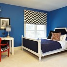 Blue Bedroom Black Modern Blue Bedroom Ideas With Black And White Curtain Monochrome Table Lamps On Minimalist Desk Small Antler Bedroom 20 Stunning Blue Bedroom Ideas With Vintage Cover Decorations